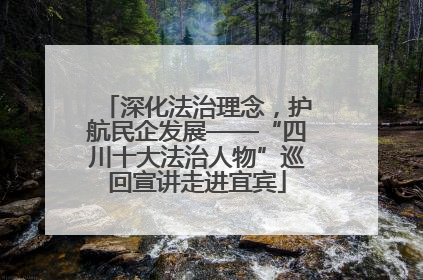 深化法治理念，护航民企发展——“四川十大法治人物”巡回宣讲走进宜宾