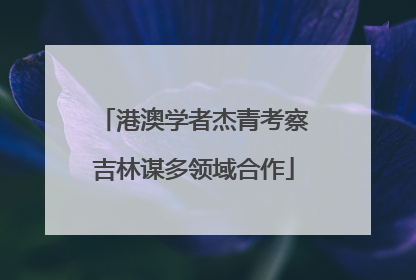 港澳学者杰青考察吉林谋多领域合作