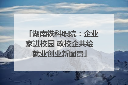 湖南铁科职院：企业家进校园 政校企共绘就业创业新图景