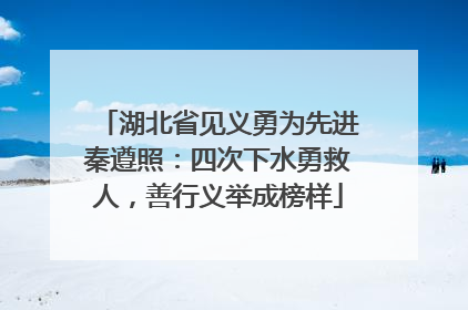 湖北省见义勇为先进秦遵照：四次下水勇救人，善行义举成榜样