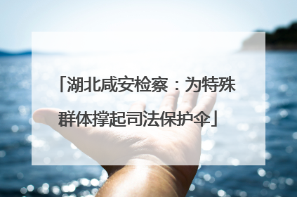 湖北咸安检察：为特殊群体撑起司法保护伞