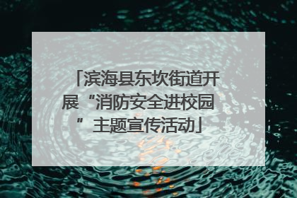 滨海县东坎街道开展“消防安全进校园”主题宣传活动