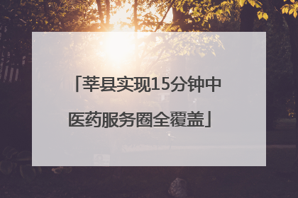 莘县实现15分钟中医药服务圈全覆盖