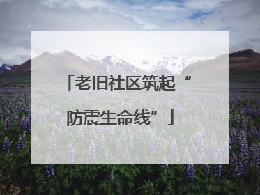 老旧社区筑起“防震生命线”