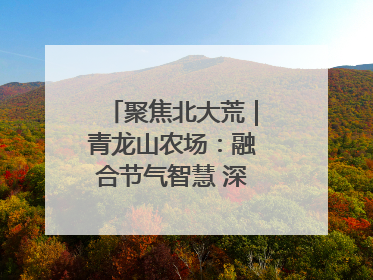 聚焦北大荒｜青龙山农场：融合节气智慧 深耕安全沃土