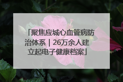 聚焦应城心血管病防治体系｜26万余人建立起电子健康档案