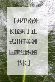苏里南外长拉姆丁正式出任美洲国家组织秘书长