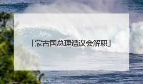 蒙古国总理遭议会解职