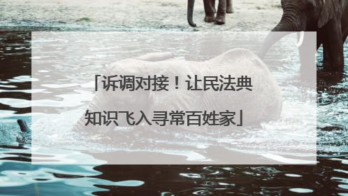诉调对接！让民法典知识飞入寻常百姓家