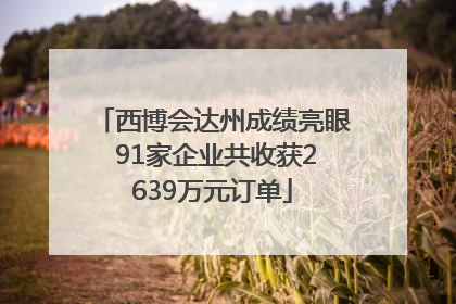 西博会达州成绩亮眼 91家企业共收获2639万元订单