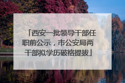 西安一批领导干部任职前公示，市公安局两干部拟学历破格提拔