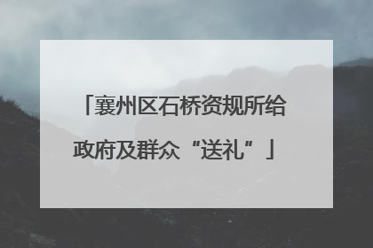 襄州区石桥资规所给政府及群众“送礼”