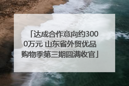 达成合作意向约3000万元 山东省外贸优品购物季第三期圆满收官
