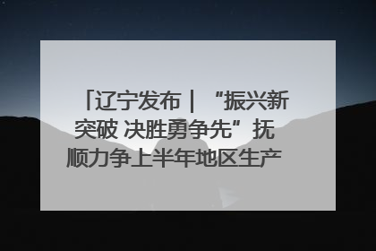 辽宁发布｜“振兴新突破 决胜勇争先”抚顺力争上半年地区生产总值增长7%左右