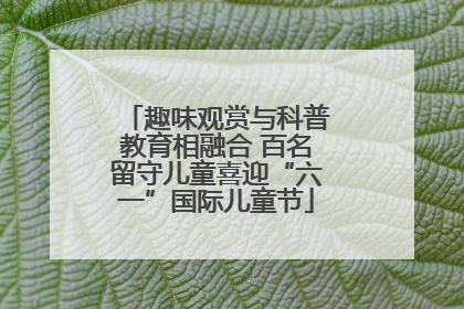 趣味观赏与科普教育相融合 百名留守儿童喜迎“六一”国际儿童节