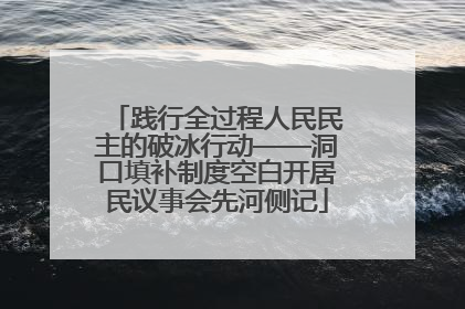 践行全过程人民民主的破冰行动——洞口填补制度空白开居民议事会先河侧记