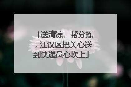 送清凉、帮分拣，江汉区把关心送到快递员心坎上