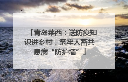 青岛莱西：送防疫知识进乡村，筑牢人畜共患病“防护墙”