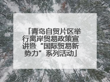青岛自贸片区举行离岸贸易政策宣讲暨“国际贸易新势力”系列活动