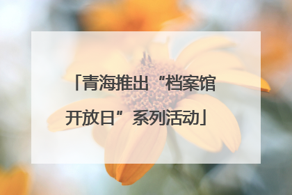青海推出“档案馆开放日”系列活动
