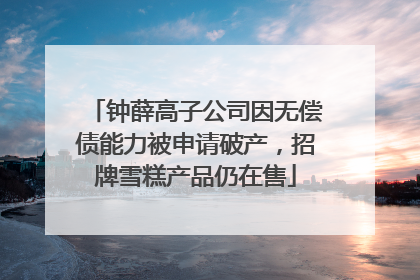 钟薛高子公司因无偿债能力被申请破产，招牌雪糕产品仍在售