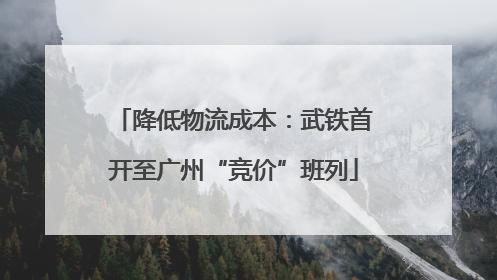 降低物流成本：武铁首开至广州“竞价”班列