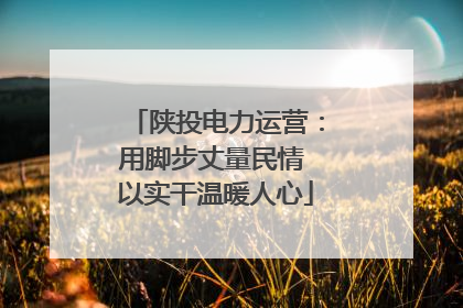陕投电力运营：用脚步丈量民情 以实干温暖人心