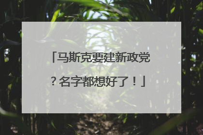 马斯克要建新政党？名字都想好了！