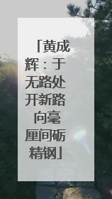 黄成辉：于无路处开新路 向毫厘间砺精钢