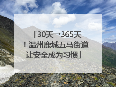 30天→365天！温州鹿城五马街道让安全成为习惯