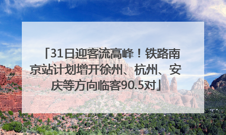 31日迎客流高峰！铁路南京站计划增开徐州、杭州、安庆等方向临客90.5对